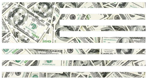 MONEY PRINT American Flag USA Patriotic Viny Decal - Pick Size