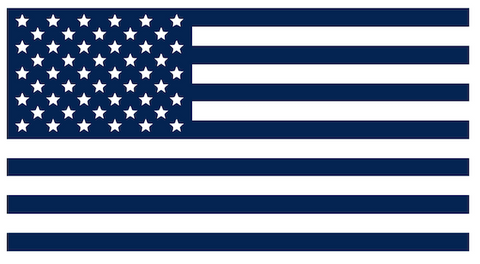 NAVY BLUE American Flag USA Patriotic Viny Decal - Pick Size - SportsJewelryProShop