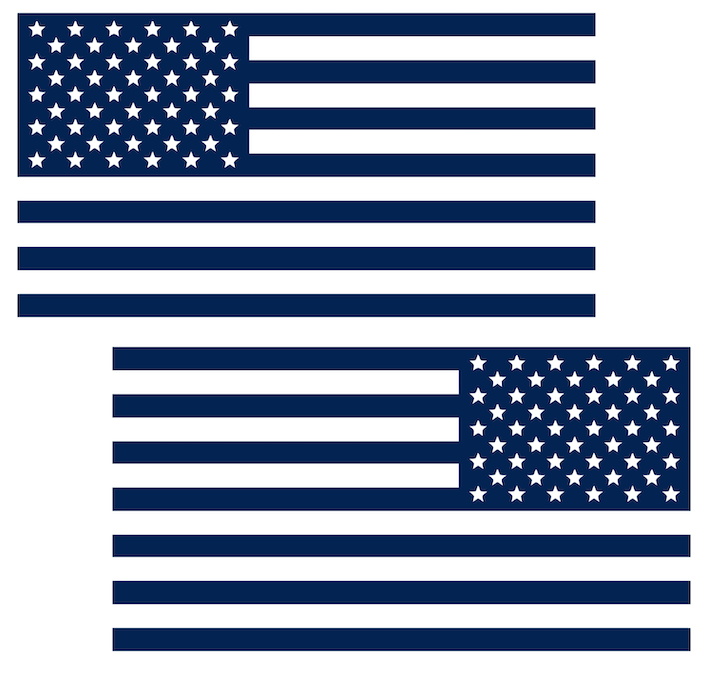 NAVY BLUE American Flag USA Patriotic Viny Decal - Pick Size