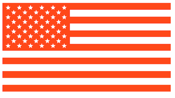 ORANGE American Flag USA Patriotic Viny Decal - Pick Size