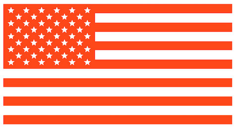 ORANGE American Flag USA Patriotic Viny Decal - Pick Size