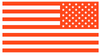 ORANGE American Flag USA Patriotic Viny Decal - Pick Size