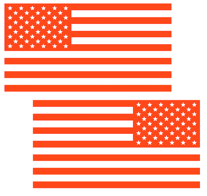 ORANGE American Flag USA Patriotic Viny Decal - Pick Size