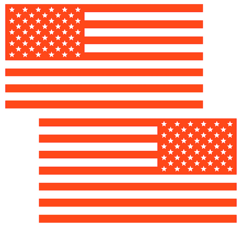 ORANGE American Flag USA Patriotic Viny Decal - Pick Size