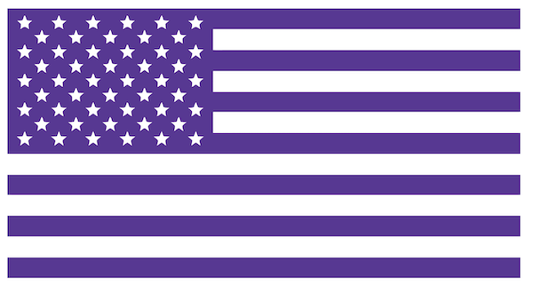 PURPLE American Flag USA Patriotic Viny Decal - Pick Size