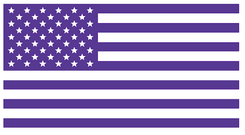 PURPLE American Flag USA Patriotic Viny Decal - Pick Size