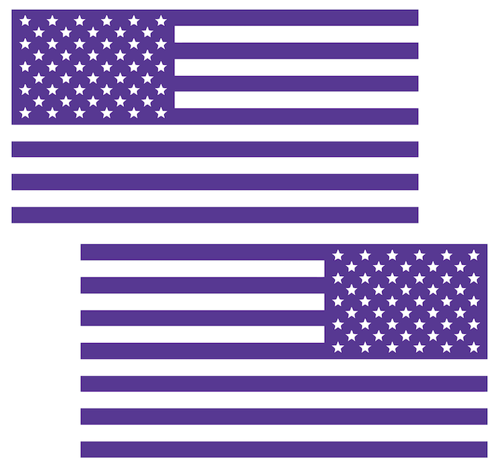 PURPLE American Flag USA Patriotic Viny Decal - Pick Size