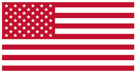 RED American Flag USA Patriotic Viny Decal - Pick Size