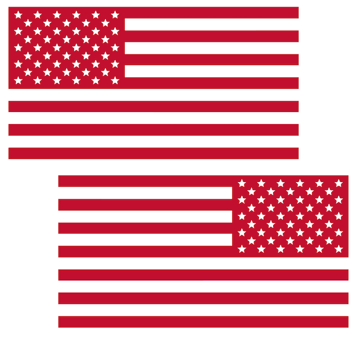RED American Flag USA Patriotic Viny Decal - Pick Size