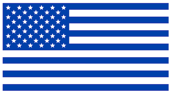 ROYAL BLUE American Flag USA Patriotic Viny Decal - Pick Size