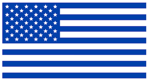 ROYAL BLUE American Flag USA Patriotic Viny Decal - Pick Size