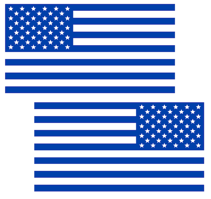 ROYAL BLUE American Flag USA Patriotic Viny Decal - Pick Size