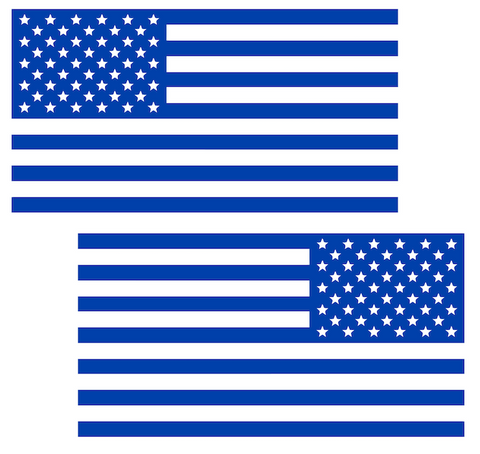 ROYAL BLUE American Flag USA Patriotic Viny Decal - Pick Size