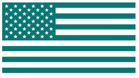 TEAL AQUA American Flag USA Patriotic Viny Decal - Pick Size