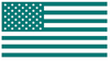TEAL AQUA American Flag USA Patriotic Viny Decal - Pick Size