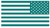 TEAL AQUA American Flag USA Patriotic Viny Decal - Pick Size