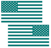 TEAL AQUA American Flag USA Patriotic Viny Decal - Pick Size