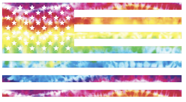 TIE DYE American Flag USA Patriotic Viny Decal - Pick Size