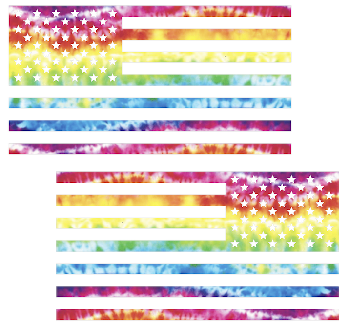 TIE DYE American Flag USA Patriotic Viny Decal - Pick Size