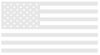 WHITE American Flag USA Patriotic Viny Decal - Pick Size