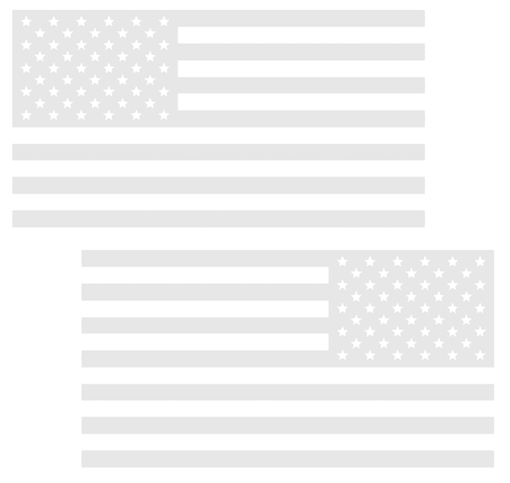 WHITE American Flag USA Patriotic Viny Decal - Pick Size