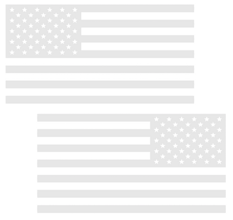 WHITE American Flag USA Patriotic Viny Decal - Pick Size