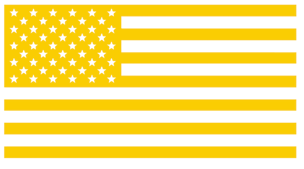YELLOW American Flag USA Patriotic Viny Decal - Pick Size
