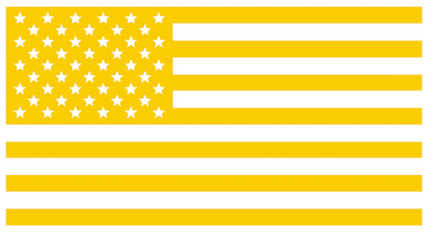 YELLOW American Flag USA Patriotic Viny Decal - Pick Size