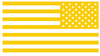 YELLOW American Flag USA Patriotic Viny Decal - Pick Size