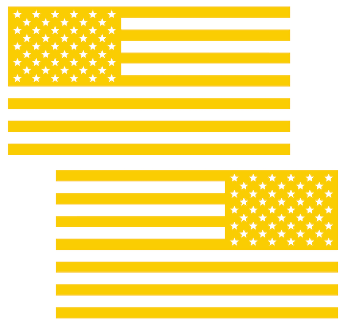 YELLOW American Flag USA Patriotic Viny Decal - Pick Size