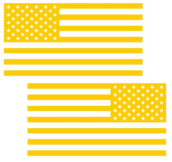YELLOW American Flag USA Patriotic Viny Decal - Pick Size