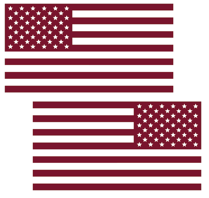 MAROON American Flag USA Patriotic Viny Decal - Pick Size