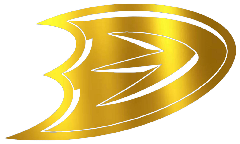 Anaheim Ducks GOLD CHROME MIRROR Alternate Logo Premium DieCut Vinyl Decal PICK SIZE