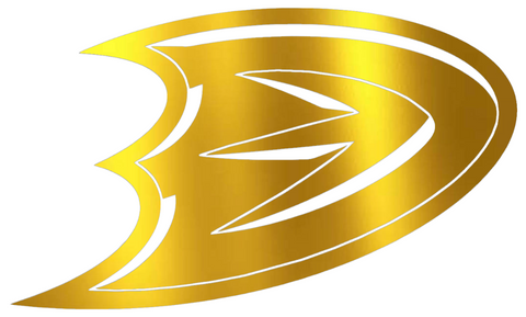 Anaheim Ducks GOLD CHROME MIRROR Alternate Logo Premium DieCut Vinyl Decal PICK SIZE