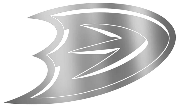 Anaheim Ducks SILVER CHROME MIRROR Alternate Logo Premium DieCut Vinyl Decal PICK SIZE
