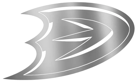 Anaheim Ducks SILVER CHROME MIRROR Alternate Logo Premium DieCut Vinyl Decal PICK SIZE