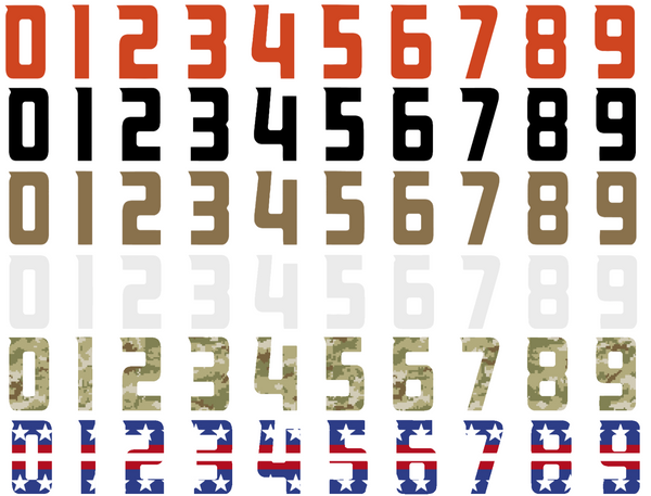 Anaheim Ducks Helmet Jersey Style Vinyl Number Decal Sheet Set of 50 #0-9 - Pick Color & Size