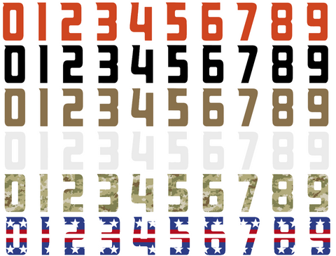 Anaheim Ducks Helmet Jersey Style Vinyl Number Decal Sheet Set of 50 #0-9 - Pick Color & Size