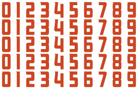 Anaheim Ducks Helmet Jersey Style Vinyl Number Decal Sheet Set of 50 #0-9 - Pick Color & Size