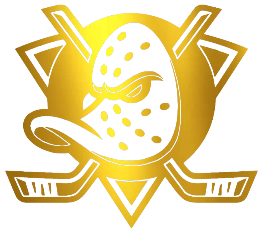 Anaheim Ducks GOLD CHROME MIRROR Team Logo Premium DieCut Vinyl Decal PICK SIZE