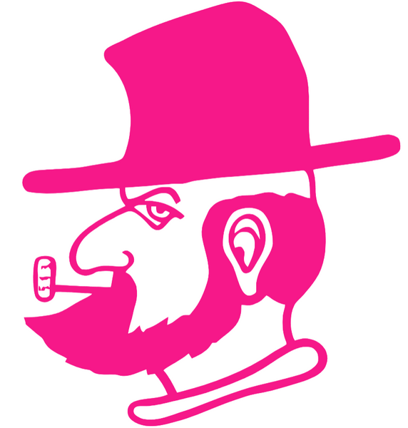 Appalachian State Mountaineers Hot Pink Retro Throwback Logo Premium DieCut Vinyl Decal PICK SIZE