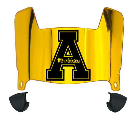 Appalachian State Mountaineers Mini Football Helmet Visor Shield w/ Clips - PICK VISOR & LOGO COLOR