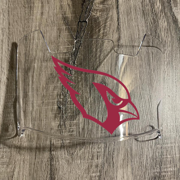 Arizona Cardinals Full Size Football Helmet Visor Shield Clear w/ Clips - PICK LOGO COLOR