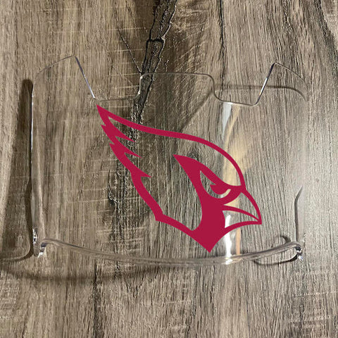 Arizona Cardinals Full Size Football Helmet Visor Shield Clear w/ Clips - PICK LOGO COLOR