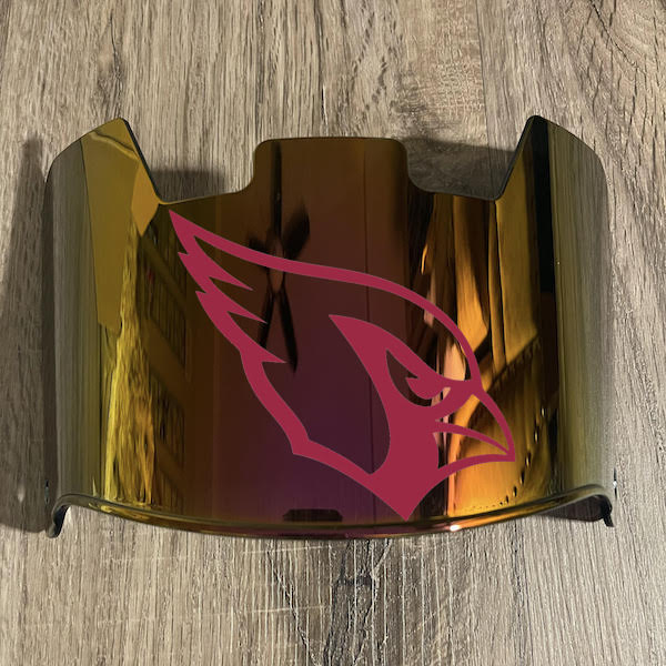 Arizona Cardinals Full Size Football Helmet Visor Shield Red Iridium Mirror w/ Clips - PICK LOGO COLOR