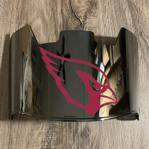 Arizona Cardinals Full Size Football Helmet Visor Shield Silver Chrome Mirror w/ Clips - PICK LOGO COLOR