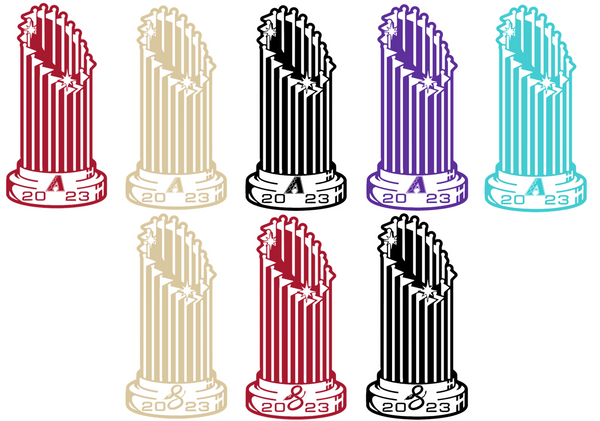 Arizona Diamondbacks 2023 World Series Trophy Premium Vinyl Decal Limited Edition #/100 PICK SIZE & COLOR