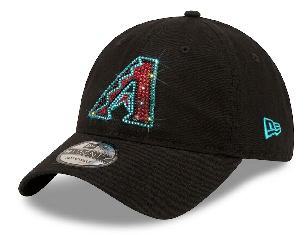 Arizona Diamondbacks Swarovski Crystal Bling Womens Black New Era Adjustable Hat