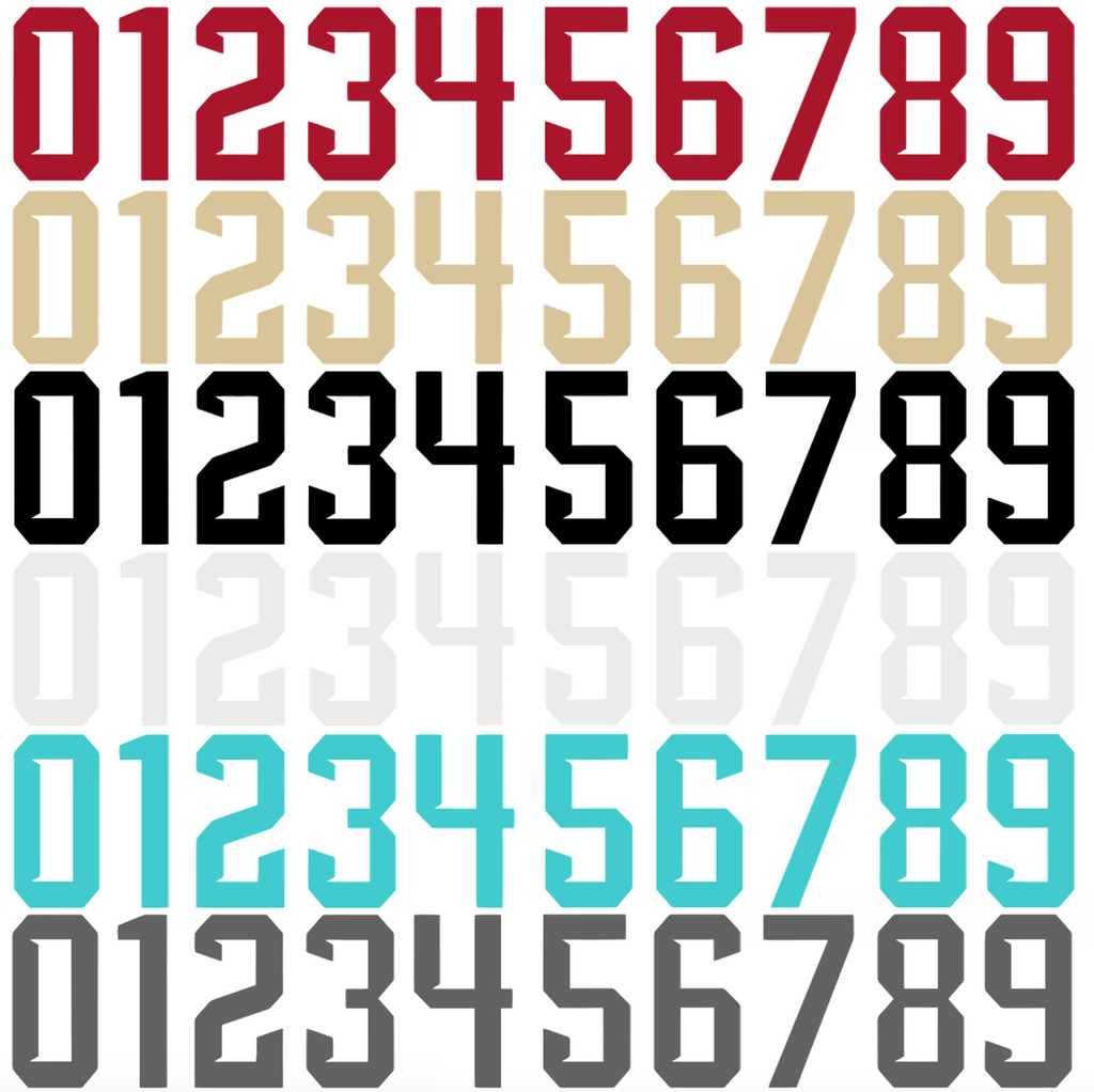 Arizona Diamondbacks Baseball Helmet Jersey Style Vinyl Number Decal Sheet Set of 50 #0-9 - Pick Color & Size