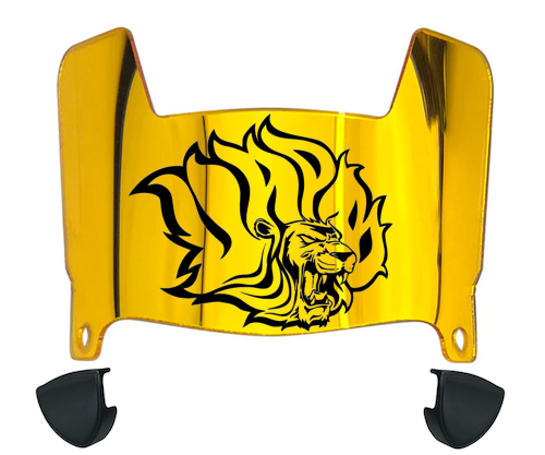 Arkansas Pine Bluff Golden Lions Mini Football Helmet Visor Shield w/ Clips - PICK VISOR & LOGO COLOR